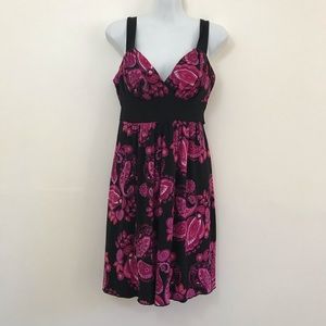 Speechless Pink Black Paisley Empire Waist Dress Size Small